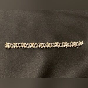 Beautiful Vintage Judith Jack Sterling Silver and Marcasite Link Bracelet 7"